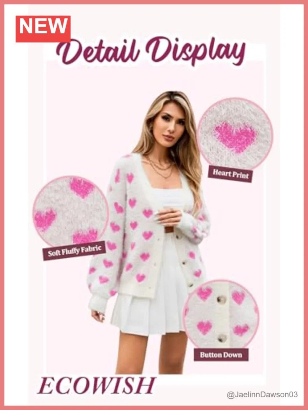 Women Floral Cropped Cardigan Fuzzy Daisy Print Knit Sweater